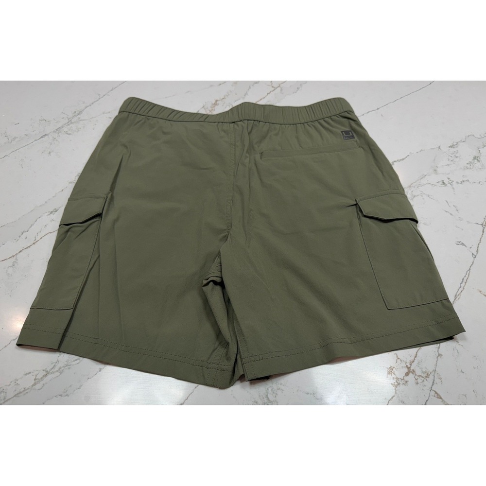 Huk Mens Cargo Shorts‎ Olive Green Size Medium Elastic Waist